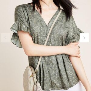 Anthropologie Dolan Mitzi Pleated Blouse